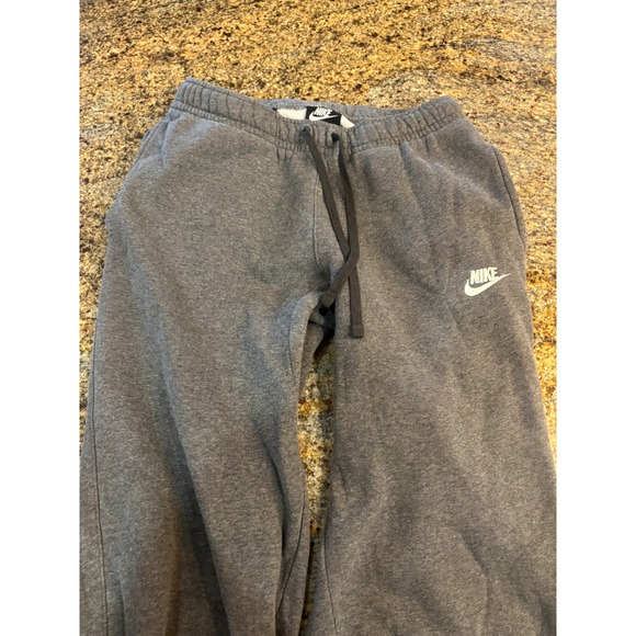 Nike Gray Fleece‎ Sweatpants Joggers Small S Drawstring Waist Athletic Casual - Picture 1 of 7